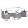 Set de muebles de jardín 6 pzas y cojines ratán sintético gris de , Conjuntos de jardín - Ref: Foro24-3222579, Precio: 379,52...