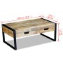 Mesa de centro con 2 cajones madera maciza mango 100x60x40 cm en Mesas de centro | Comprar online en Foru.es