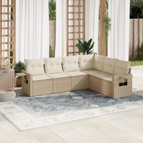 Juego de sofás jardín con cojines 6 pzas ratán sintético beige de , Conjuntos de jardín - Ref: Foro24-3252545, Precio: 475,42...