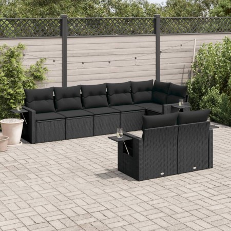 Set de sofás de jardín 8 piezas y cojines ratán sintético negro de , Conjuntos de jardín - Ref: Foro24-3252752, Precio: 591,9...