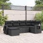 Set de sofás de jardín 6 piezas y cojines ratán sintético negro de , Conjuntos de jardín - Ref: Foro24-3252792, Precio: 428,2...