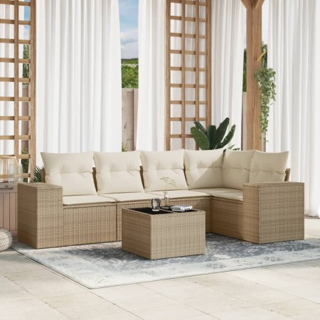 Juego de sofás jardín con cojines 6 pzas ratán sintético beige de , Conjuntos de jardín - Ref: Foro24-3254875, Precio: 461,32...