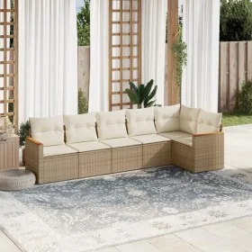 Juego de sofás jardín con cojines 6 pzas ratán sintético beige de , Conjuntos de jardín - Ref: Foro24-3258390, Precio: 428,11...