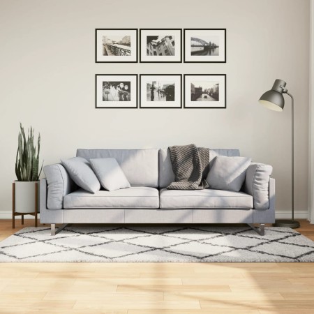 Alfombra de pelo largo moderna PAMPLONA crema y negro 100x200cm de , Alfombras - Ref: Foro24-375364, Precio: 42,46 €, Descuen...