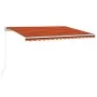 Toldo retráctil manual con LED naranja y marrón 400x300 cm de , Toldos - Ref: Foro24-3068905, Precio: 361,43 €, Descuento: %
