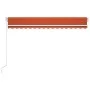 Toldo retráctil manual con LED naranja y marrón 400x300 cm de , Toldos - Ref: Foro24-3068905, Precio: 361,43 €, Descuento: %