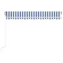 Toldo automático retráctil azul y blanco 450x350 cm de , Toldos - Ref: Foro24-3069006, Precio: 566,10 €, Descuento: %