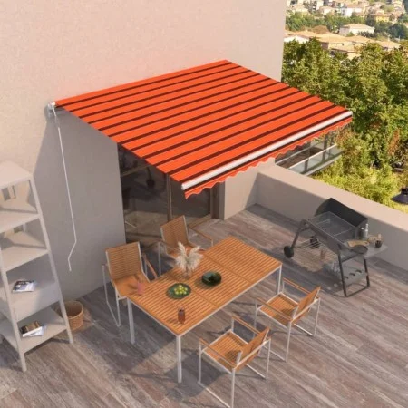 Toldo automático retráctil naranja y marrón 450x350 cm de , Toldos - Ref: Foro24-3069010, Precio: 581,82 €, Descuento: %