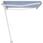 Toldo retráctil manual con LED azul y blanco 400x300 cm de , Toldos - Ref: Foro24-3069541, Precio: 474,31 €, Descuento: %