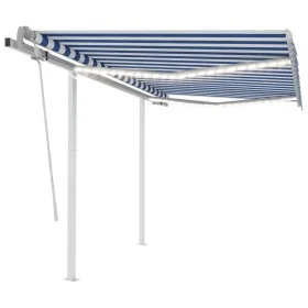 Toldo manual retráctil con luz LED azul y blanco 3x2,5 m de , Toldos - Ref: Foro24-3069901, Precio: 363,13 €, Descuento: %