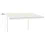 Toldo retráctil automático con postes crema 4,5x3,5 m de , Toldos - Ref: Foro24-3070047, Precio: 650,85 €, Descuento: %