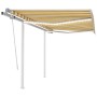 Toldo manual retráctil con luz LED amarillo y blanco 3x2,5 m de , Toldos - Ref: Foro24-3069903, Precio: 359,43 €, Descuento: %