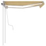 Toldo manual retráctil con luz LED amarillo y blanco 3x2,5 m de , Toldos - Ref: Foro24-3069903, Precio: 359,43 €, Descuento: %