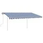 Toldo retráctil manual con luz LED azul y blanco 4x3 m de , Toldos - Ref: Foro24-3069941, Precio: 460,93 €, Descuento: %