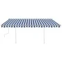 Toldo retráctil manual con luz LED azul y blanco 4x3 m de , Toldos - Ref: Foro24-3069941, Precio: 460,93 €, Descuento: %