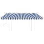 Toldo retráctil manual con luz LED azul y blanco 4x3 m de , Toldos - Ref: Foro24-3069941, Precio: 452,79 €, Descuento: %