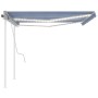 Toldo retráctil manual con luz LED azul y blanco 4x3 m de , Toldos - Ref: Foro24-3069941, Precio: 452,79 €, Descuento: %