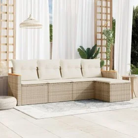 Juego de sofás jardín con cojines 5 pzas ratán sintético beige de , Conjuntos de jardín - Ref: Foro24-3258320, Precio: 357,31...