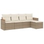 Juego de sofás jardín con cojines 5 pzas ratán sintético beige de , Conjuntos de jardín - Ref: Foro24-3258320, Precio: 353,40...