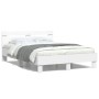 Estructura de cama con cabecero y luces LED blanco 120x190 cm de , Camas y somieres - Ref: Foro24-3207574, Precio: 177,58 €, ...