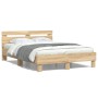 Estructura de cama cabecero y luces LED roble Sonoma 120x190 cm de , Camas y somieres - Ref: Foro24-3207576, Precio: 146,33 €...