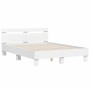 Estructura de cama con cabecero y luces LED blanco 120x190 cm de , Camas y somieres - Ref: Foro24-3207574, Precio: 177,58 €, ...