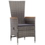 Set de comedor de jardín 9 pzas y cojines ratán sintético gris de vidaXL, Conjuntos de jardín - Ref: Foro24-46041, Precio: 92...