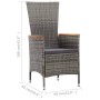 Set de comedor de jardín 9 pzas y cojines ratán sintético gris de vidaXL, Conjuntos de jardín - Ref: Foro24-46041, Precio: 92...