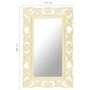 Espejo tallado a mano madera maciza de mango blanco 80x50 cm en Espejos | Comprar online en Foru.es