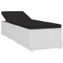 Tumbona de jardín con cojín y mesita ratán sintético blanco de vidaXL, Tumbonas - Ref: Foro24-46229, Precio: 162,06 €, Descue...