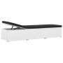 Tumbona de jardín con cojín y mesita ratán sintético blanco de vidaXL, Tumbonas - Ref: Foro24-46229, Precio: 162,06 €, Descue...