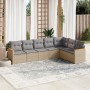 Set sofás de jardín 7 piezas y cojines ratán sintético beige de , Conjuntos de jardín - Ref: Foro24-3258433, Precio: 469,69 €...