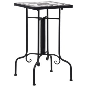 Mesa auxiliar de mosaico cerámica negro y blanco de vidaXL, Soportes para macetas - Ref: Foro24-46711, Precio: 46,55 €, Descu...