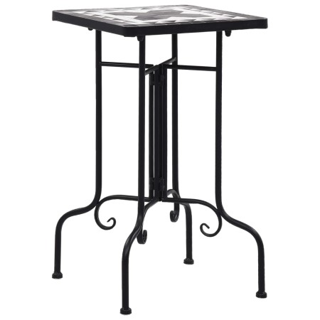Mesa auxiliar de mosaico cerámica negro y blanco de vidaXL, Soportes para macetas - Ref: Foro24-46711, Precio: 46,55 €, Descu...