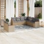 Set de sofás de jardín 9 pzas con cojines ratán sintético beige de , Conjuntos de jardín - Ref: Foro24-3258503, Precio: 627,0...