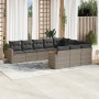 Set de sofás de jardín 10 pzas con cojines ratán sintético gris de , Conjuntos de jardín - Ref: Foro24-3258742, Precio: 582,5...