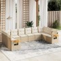 Juego de sofás jardín con cojines beige 10 pzas ratán sintético de , Conjuntos de jardín - Ref: Foro24-3259566, Precio: 663,2...