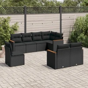 Set de sofás de jardín 8 piezas y cojines ratán sintético negro de , Conjuntos de jardín - Ref: Foro24-3258562, Precio: 563,9...