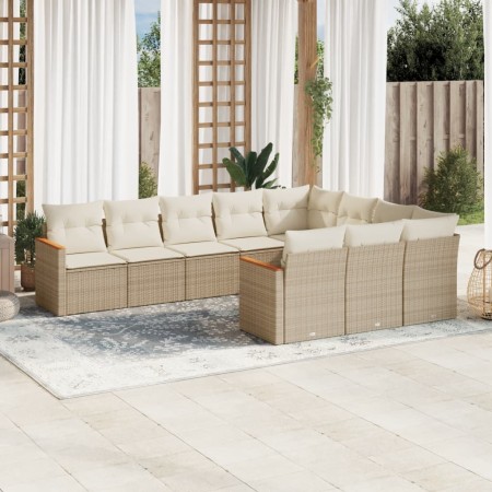 Juego de sofás jardín con cojines beige 10 pzas ratán sintético de , Conjuntos de jardín - Ref: Foro24-3258740, Precio: 643,0...