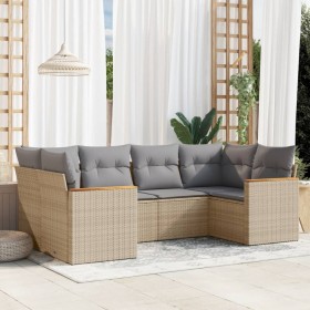 Juego de sofás jardín con cojines 6 pzas ratán sintético beige de , Conjuntos de jardín - Ref: Foro24-3258664, Precio: 429,63...