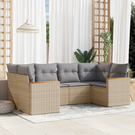 Juego de sofás jardín con cojines 6 pzas ratán sintético beige de , Conjuntos de jardín - Ref: Foro24-3258664, Precio: 429,63...
