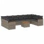 Set de sofás de jardín 11 pzas y cojines ratán sintético gris de , Conjuntos de jardín - Ref: Foro24-3258735, Precio: 620,43 ...