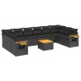 Set de sofás de jardín 11 pzas y cojines ratán sintético negro de , Conjuntos de jardín - Ref: Foro24-3259570, Precio: 707,34...
