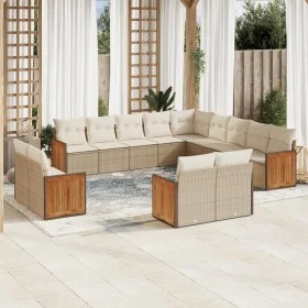 Set sofás de jardín con cojines 13 pzas ratán sintético beige de , Conjuntos de jardín - Ref: Foro24-3260609, Precio: 1,00 €,...