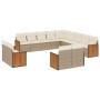 Set sofás de jardín con cojines 13 pzas ratán sintético beige de , Conjuntos de jardín - Ref: Foro24-3260609, Precio: 935,68 ...