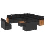 Set sofás de jardín 14 pzas con cojines ratán sintético negro de , Conjuntos de jardín - Ref: Foro24-3260571, Precio: 836,96 ...