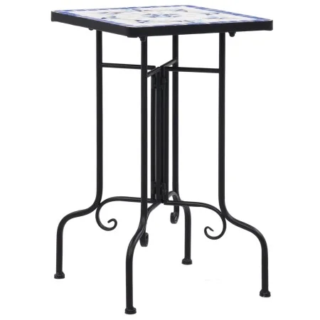 Mesa auxiliar de mosaico cerámica azul y blanco de vidaXL, Soportes para macetas - Ref: Foro24-46710, Precio: 45,29 €, Descue...