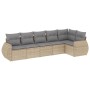 Juego de sofás jardín con cojines 6 pzas ratán sintético beige de , Conjuntos de jardín - Ref: Foro24-3221388, Precio: 405,94...
