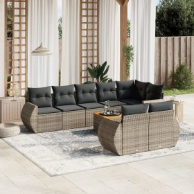 Set de muebles de jardín 9 pzas y cojines ratán sintético gris de , Conjuntos de jardín - Ref: Foro24-3225094, Precio: 601,15...