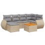 Set sofás de jardín 7 piezas y cojines ratán sintético beige de , Conjuntos de jardín - Ref: Foro24-3225107, Precio: 427,61 €...